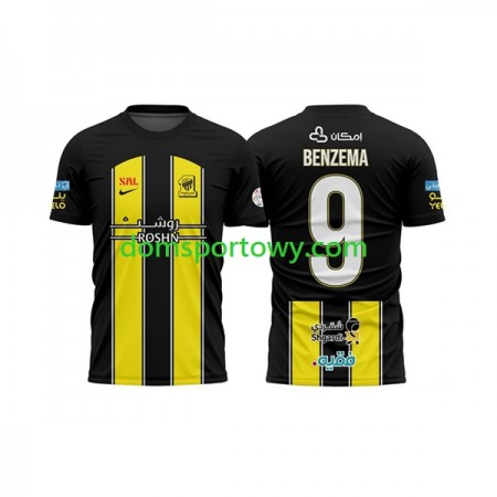 Koszulka Al-Ittihad BENZEMA 9 Domowe Koszulki Piłkarskie 2023-2024 Krótki Rękaw